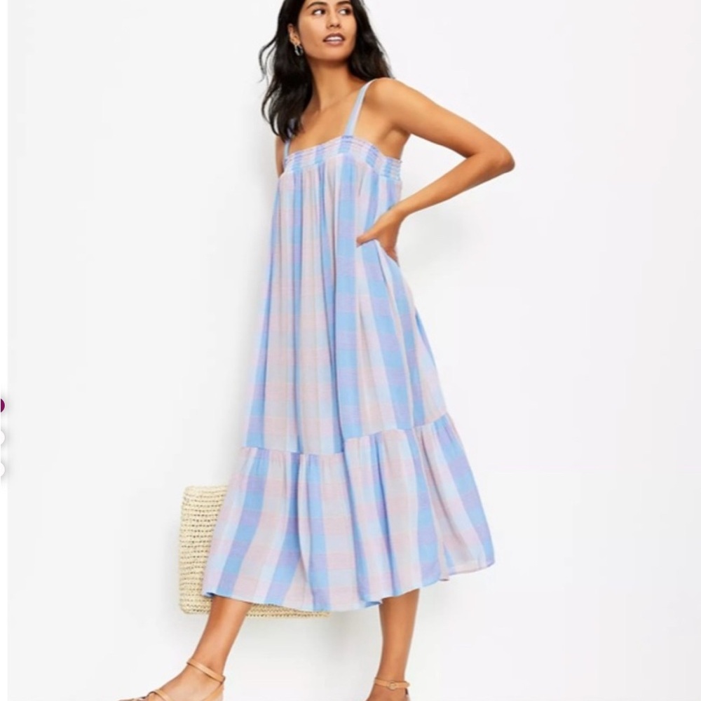 Loft Plaid Maxi Dress